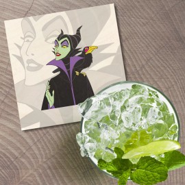 Unbranded Maleficent Cartoon Head 4'' X 4'' Square Wooden Coaster