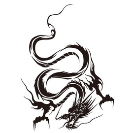 Dragon Graphic Car Hood Sticker Self-Adhesive Vinyl Graphics Decals 19.69'' x 14.57'', Black