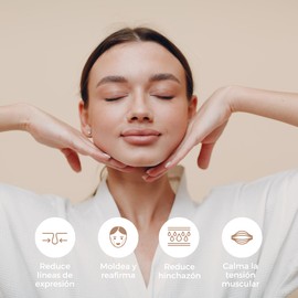 PAAM | Face roller, rodillo facial moldeador de mandíbula, pómulos y levantamiendo de cejas 3D. Disminuye las líneas de expresión, drena y reduce la inflamación en el rostro. Para un rostro marcado y definido