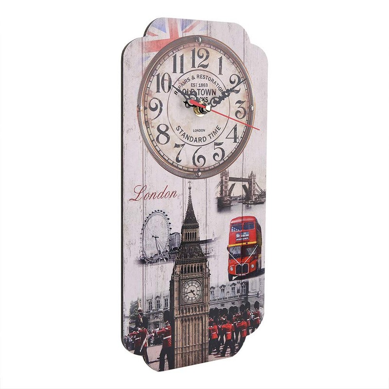 Wall Clock, Good Craftsmanship Rectangular Wall Clock European Retro Rectangular