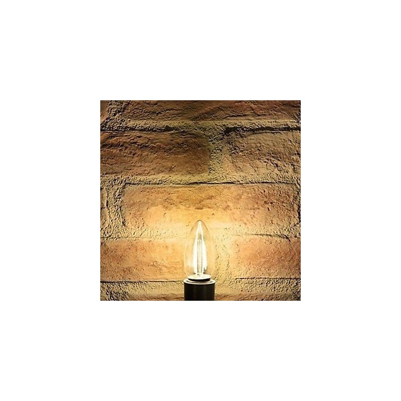 LUXON 2W LED Torpedo Light Bulb for Chandelier, Sconce, and