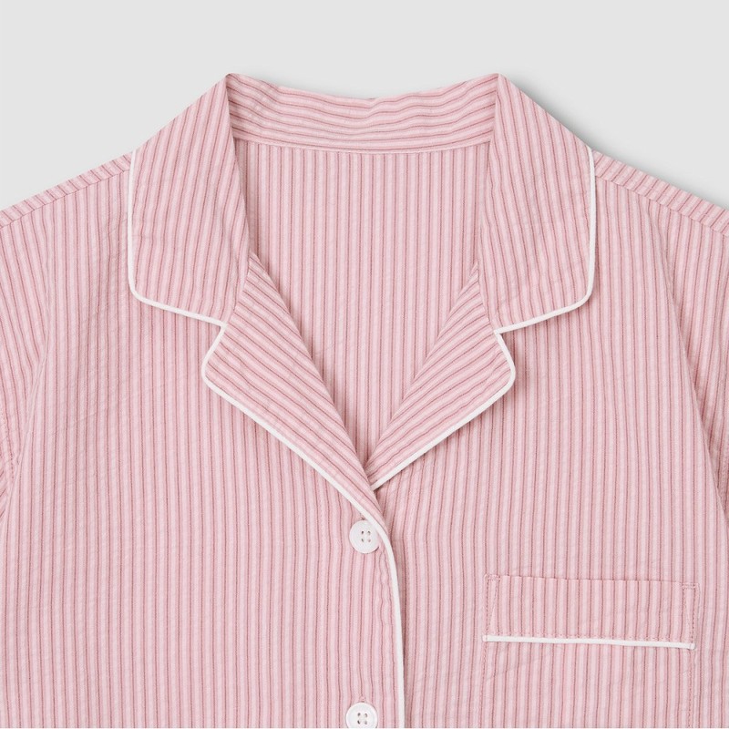 JAJU [JAJU] Women's Seersucker 5-Part Pajama Set_Dark Pink