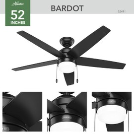 Hunter Fan Company 52491 Bardot Ceiling Fan, Matte Black
