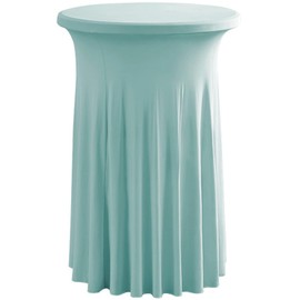 Falda redonda elástica de 33 x 43 pulgadas, modelo de falda de mesa de cóctel, falda de mesa de cóctel, barra alta, fundas de mesa para bodas, fiestas, cumpleaños, suministros de cumpleaños