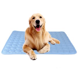 Saflyse Dog Cooling Mat, Cat Cooling Mat, Cooling Cushion for Cats and Dogs CoolCore, Non-Toxic, Blue, m