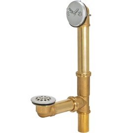 EZ-FLO Trip-Lever Bath Waste and Overflow Drain Kit, 1-1/2 Inch Drain, 20-Gauge Brass with Chrome-Plated Trim, 35201