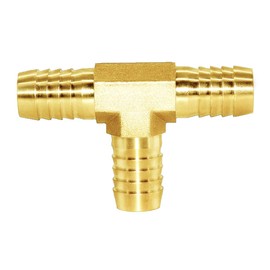 Joywayus 5/8" Hose Barb Tee T 3 Way Updated Quality Large Union Fitting Intersection/Split Brass Water/Fuel/Air