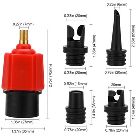 Gunwon Air Valve Converter Sup Pump Valve Adapter, Paddle Board Pump, Inflatable Pump Adaptors, Paddleboard Accessories,Universal Air Pump Adapters for Inflatable Boat，Stand Up Paddle Board（Red）