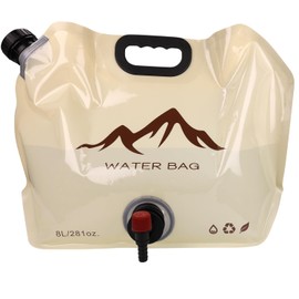 NiuXTool Portable Foldable Water Bag with Spigot, BPA-Free & Durable 8L Large Capacity Water Container for Camping, Hiking, Outdoor Adventures (Khaki)