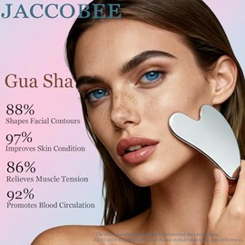 Sistema de herramientas facial Gua Sha del acero inoxidable, rodillo de hielo para la cara y los ojos | Spa facial en casa, moldeador de mandíbula fac