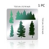 BENECREAT Pine Tree Stainless Steel Stencil Template, 6x6 Inch Forest