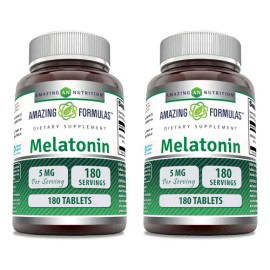 Amazing Formulas Melatonina 5mg 180 Tabletas Usa                                                                                                      