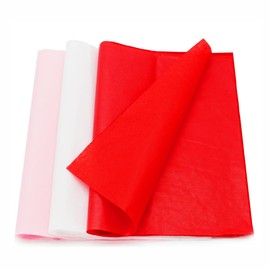 PMLAND Gift Wrapping Tissue Paper - Red/Pink/White Assorted - 26 Inches x 20 Inches - 60 Sheets