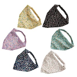 Healeved 6Pcs Floral Print Hair Scarves for Women Elastic Headband Bandanas Aesthetic Hair Accessories Stylish Turbans for Daily Wear Elegant Head Wraps for Ladies