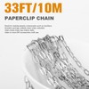 [33 Ft] Stainless Steel Paperclip Chains Roll, 3.3 mm Width