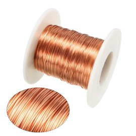sourcing map Magnet Wire Enamelled Copper Wire Spool 164 Inches Length 0.35 mm Diameter