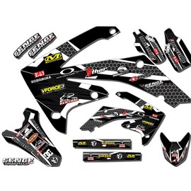 1993-1994 CR 250 R Podium Black Senge Graphics Base Kit Compatible with Honda