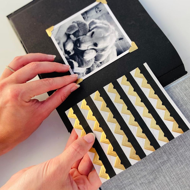 Scrapbook Adhesives by 3L Self-Adhesive Paper Photo Corners, Black, 108-Pack