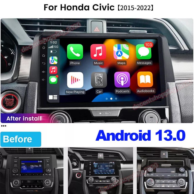 Autoparts-CCWD For Honda Civic 2016-2021 Apple Carplay Android 13 Car
