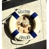 Decor 20" Blue Welcome Aboard Life Preserver/Buoy with Rope +3D