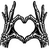 'Skeleton Hands Heart Sign' Rubber Stamp - Unmounted Design for
