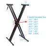 Glarry Keyboard Stands Bench Set,Double-X Keyboard Stand Adjustable Digital Piano