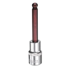 sourcing map 8mm Ball End Hex Bit Socket 1/2" Square Drive Metric Extension Impact Bit Power Nut Driver Set S2 & CR-V Steel Socket Ratchet Wrench Bits