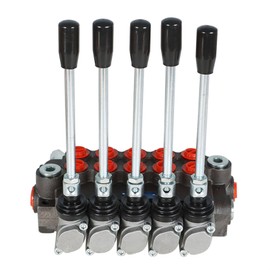 Hydraulic Control Valve, 5 Spool 13 GPM 3600 PSI SAE Ports, Double Acting Hydraulic Valve for Tractors Loaders Log Splitters
