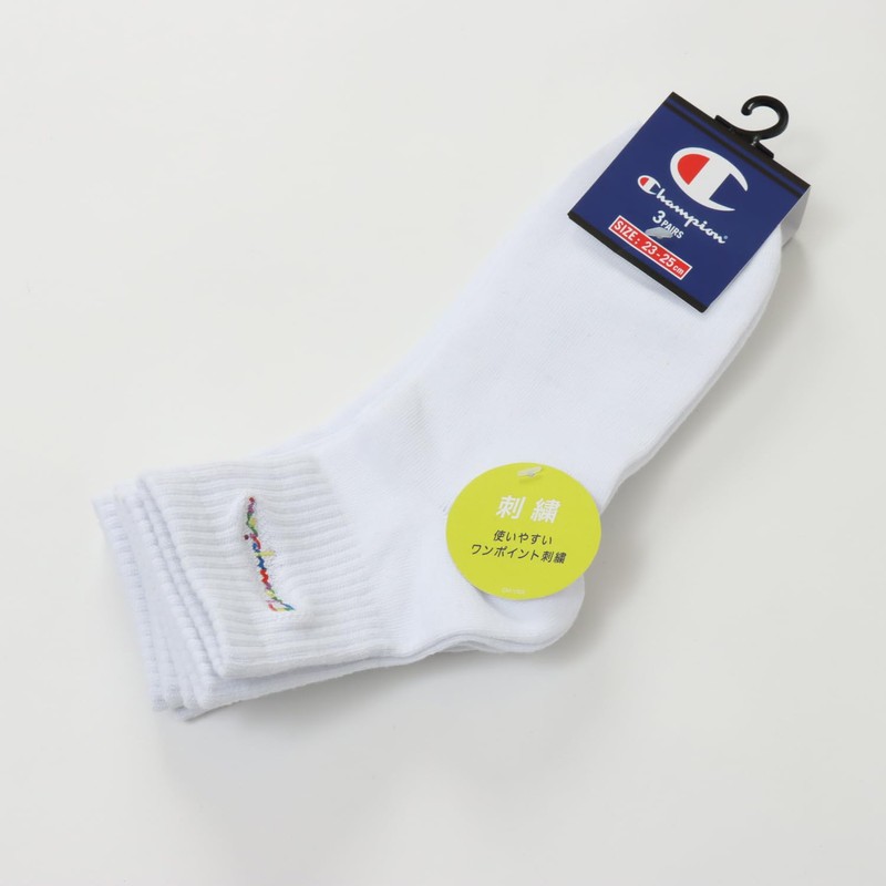 CWSCY204-010-S 3 Pairs Socks with Embroidered Script Logo No Pile