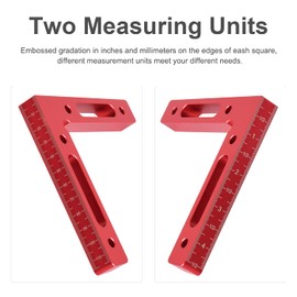 Mocoum Aluminium Alloy 90 Degree Positioning Squares 4.7" x 4.7"(12x12cm) Right Angle Clamps Woodworking Carpenter Tool Corner Clamping Square for Picture Frame Box Cabinets Drawers