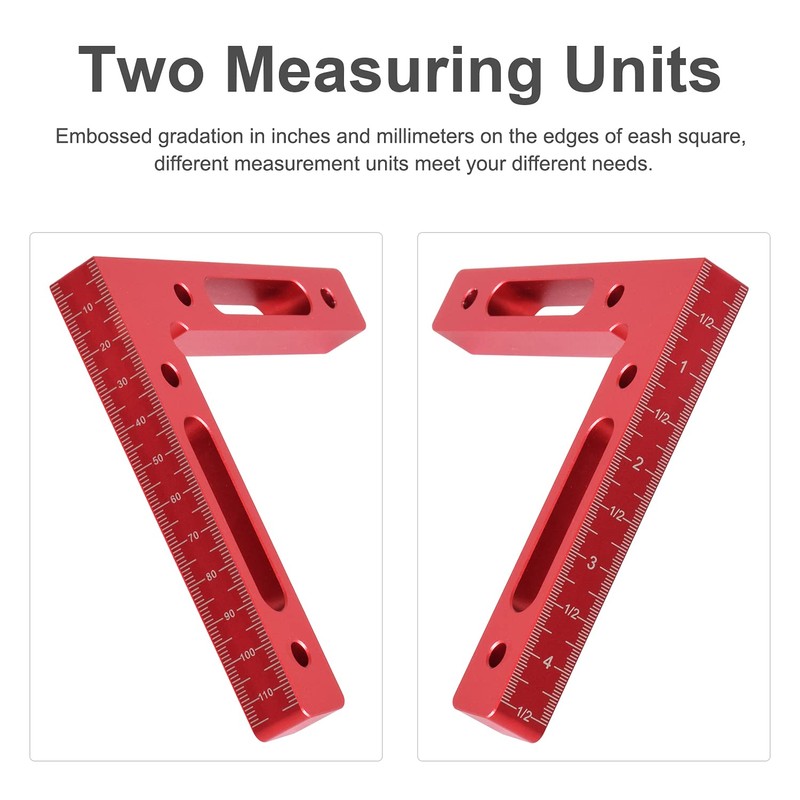 Mocoum Aluminium Alloy 90 Degree Positioning Squares 4.7" x 4.7"(12x12cm)
