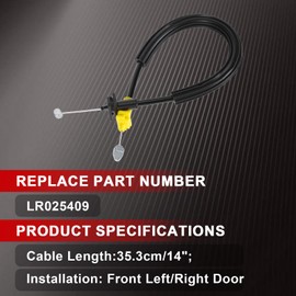 Dixhills 1pc Front Door Handle Latch Release Cable Compatible with Range Rover Evoque L538 2011-2019 4/5 Door Models Only, Front Left and Right Door Lock Cable Replacement for LR025409