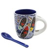 Portuguese Rooster Sardine Azulejo Ceramic Espresso Set - With Spoon