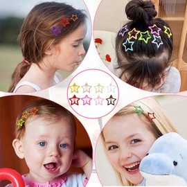 BQRKOTM 50 Stück Stern Haarspangen, Pentagramm Haarspangen Y2K-Haar-Haarnadeln Metall Rutschfest Stern-Haarspangen Retro Punk BB Haarspangen für Frauen und Mädchen