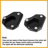 Partuto Motorcycle CNC Aluminum Alloy Side Stand Extension Pad Black