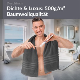 Lashuma Terry Towelling Bath Towel 70 x 140 cm Grey London Bath Towel Anthracite for Men