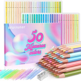 LBW 50 Macaron Pastel Colored Pencils Professional Soft Core for Adults Kids Beginners Sketching Shading
