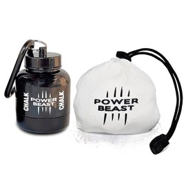 POWER BEAST Funnel and Portable Canister for Magnesium Chalk + Chalk Balls 60 g, Chalk Ball, Climbing Chalk, Bouldering, Climbing, Fitness, Cross-fit, Gymnastics, Pole Dance, Weightlifting.