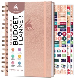 Clever Fox Budget Planner Spiral – Expense Tracker Notebook – Monthly Budgeting Organizer, Finance Logbook & Accounts Book to Control Your Money – Undated Bill Tracker, 6.3x8.4” - Rose Gold