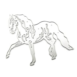 MIKI-Z Steed Horse Metal Cutting Die Animal Die Cuts Embossing Mould Template for DIY Paper Art Crafts Scrapbooking Album Decor, 8.5*7