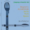 Magnetic Camping Utensil Set, Travel Cutlery Set, Knife, Fork &