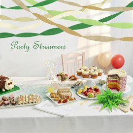 Decorniqu Sage Green Gold Party Decorations 5 Rolls Crepe Paper Streamers for Baby Bridal Shower Camp Bachelorette Engagement Wedding Birthday Woodland Party Supplies - Boho Craft