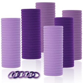 LuSeren 120 Gomas para El Pelo Moradas para Mujer, Suaves Y Sin Costuras, de Nailon, Ideales para Cabello Grueso. Sujeta-Colas, 3 Colores Degradados.