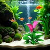 2Pcs Artificial Aquarium Plants,Flower Aquarium Decoration Artificial Aquatic Plant Waterweed