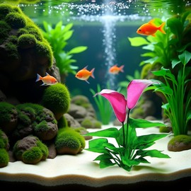 2Pcs Artificial Aquarium Plants,Flower Aquarium Decoration Artificial Aquatic Plant Waterweed Craft Silk Plastic Plants,Artificial Fish Tank Decorations,Used for Household and Office Simulation Hydrop