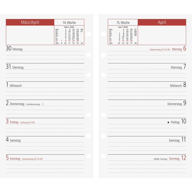 rido/idé Weekly Replacement Calendar Mod. TM 15 2026 | 87