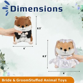 Forest & Twelfth Bride & Groom Set 2 Belly Buddies, Stuffed Animal Toys to Celebrate Love, 8.5Inch Stuffed Animal Toy Gifts for Weddings, Engagement Parties, Anniversaries, Proposals, Décor (8.5 Inch)