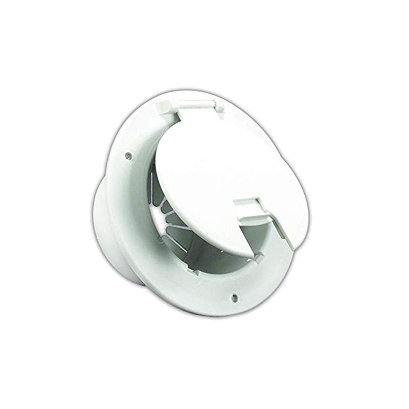 JR Products 541-2-A Polar White Deluxe Round Electric Cable Hatch