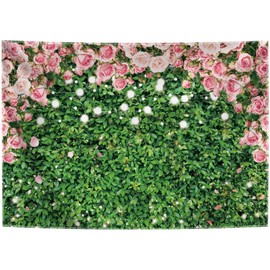 7x5ft Spring Flowers Backdrop for Photography Spring Floral Photo Backdrop Green Leaf Backdrops Birthday Party Decoration Wedding Bridal Shower Backdrop Photo Studio Props