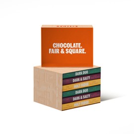 TCHO Dark Chocolate Gift Box - Organic Dark Chocolate Bars - Vegan, Paleo-Friendly, Gluten-Free, Soy-Free, Handcrafted Pure Cacao Bars - Healthy Chocolate Perfect for Gifting - 6 Bars